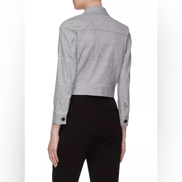 Theory Denim Light JCKT/Long Sleeve Bluet Melange Eco Sharkskin Top. Size S NWT - Picture 13 of 15